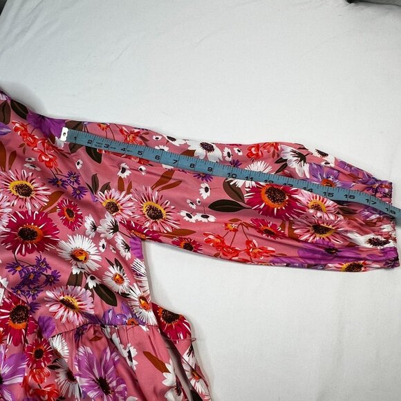 Rachel Parcell Belted Floral Long Sleeve Tiered Shirtdress Botanical Floral 4 - Picture 14 of 16